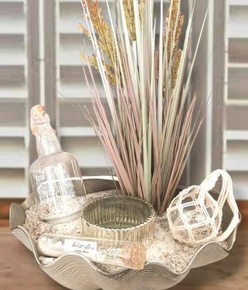 Rivièra maison shell bow,bottle,votive,ball,kunstplant,m.i  beschikbaar voor biedingen