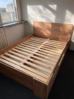 Jysk Houten Bed 140x200 met Lades, Ophalen, Bruin, Tweepersoons, 140 cm