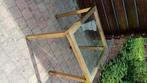 Messing bijzettafeltje. Met glas., Minder dan 55 cm, Rond, Ophalen, 45 tot 60 cm