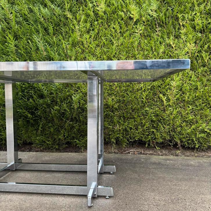 Vintage chrome eettafel, Huis en Inrichting, Tafels | Eettafels, Zo goed als nieuw, 50 tot 100 cm, Rechthoekig, Ophalen