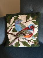 Vintage gebreid kussen met vogels, Huis en Inrichting, Woonaccessoires | Kussens, Ophalen, Gebruikt, Vierkant