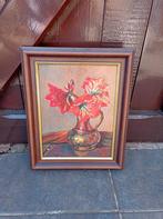 Mooi schilderij met Amaryllis bloem, Antiek en Kunst, Ophalen of Verzenden