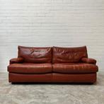 Leren retro vintage design bank bankstel rood leer, Ophalen, Gebruikt, Leer