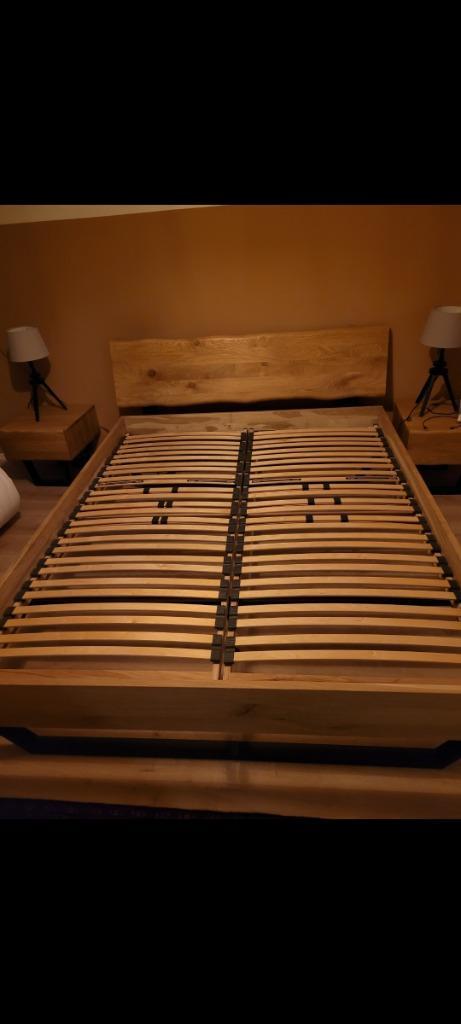 Goossens houten bed 160cm x 200cm inclusief matrassen, Huis en Inrichting, Slaapkamer | Matrassen en Bedbodems, Gebruikt, 160 cm