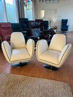Topform fauteuils , lederen tulp design fauteuils , relax, 75 tot 100 cm, Leer, Ophalen of Verzenden, Moderne