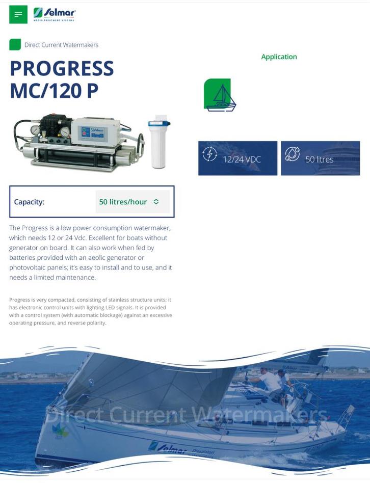 Watermaker Selmar Progress MC120-P, Watersport en Boten, Accessoires en Onderhoud, Nieuw, Overige typen, Ophalen