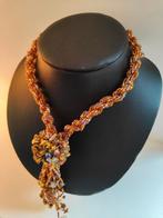 sieraden Halsketting, Sieraden, Tassen en Uiterlijk, Kettingen, Verzenden, Nieuw, Oranje, Steen of Mineraal