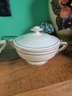 2x Dekschaal met gouden rand., Ophalen of Verzenden