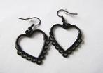 zwarte hart oorbellen gothic lolita punk rock cospaly kawaii, Verzenden, Zwart, Nieuw, Overige materialen