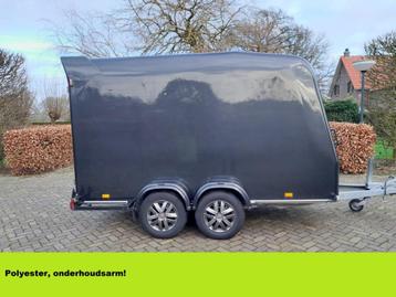 MOOIE ZWARTE polyester aanhangwagen. beschikbaar voor biedingen