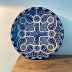 Antieke Blauw Wit Schaal - 32cm Diameter, Ophalen of Verzenden