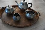 Tinnen theeservies met blad, Antiek en Kunst, Antiek | Tin, Ophalen