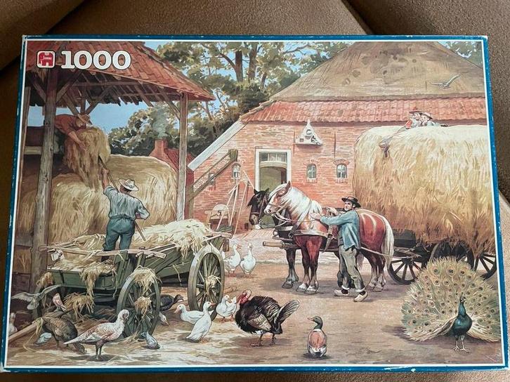 Jumbo legpuzzel 1000 stukjes C Jetses hooivracht, Hobby en Vrije tijd, Denksport en Puzzels, Zo goed als nieuw, Legpuzzel, 500 t/m 1500 stukjes