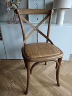 Kruisrug eetkamerstoel | hout met rotan zitting, Huis en Inrichting, Stoelen, Ophalen, Riet of Rotan, Bruin, Eén