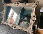 Grote brocante barok spiegel zilverkleurig : 100 bij 69, Ophalen, Gebruikt, 75 tot 100 cm, Minder dan 100 cm