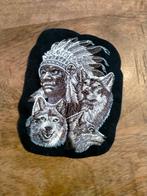Indiaan opperhoofd wolf wolven logo patch embleem kleding, Hobby en Vrije tijd, Naaien en Fournituren, Nieuw, Ophalen of Verzenden