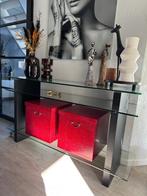 Sidetable, Ophalen, 100 tot 150 cm, Glas, Zo goed als nieuw