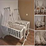 2 Wiegjes compleet met matras, hemel en stootrand, Ophalen, Zo goed als nieuw, Wieg