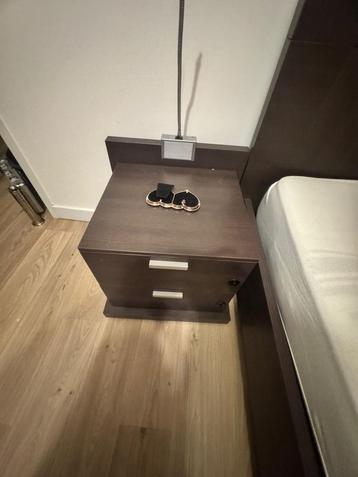 Double bed with matress & 2 bedside table