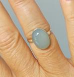 Zilveren 925 ring met natuurlijke aqua Chalcedoon steen, O.T., Blauw, Nieuw, Ophalen of Verzenden