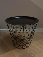 Bijzettafeltje zwart, Huis en Inrichting, Tafels | Bijzettafels, Minder dan 55 cm, Gebruikt, Rond, Ophalen