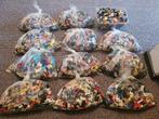 Partij 15x Lego zakjes met plaatjes aangepast 1x1+1x2