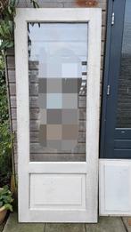 Hardhouten paneeldeur, Ophalen, 200 tot 215 cm, Glas, Buitendeur