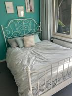 Stalen bed met lattenbodems 140 x 200, Huis en Inrichting, Slaapkamer | Bedden, Gebruikt, Ophalen of Verzenden, 140 cm, Metaal