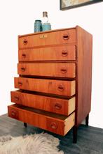 Deens Teakhouten jaren 50 ladekast atrb. Kai Kristiansen, Gebruikt, -, -, Ophalen of Verzenden