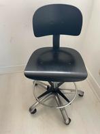 Score vintage werkstoel met wielen in hoogte verstelbaar, Huis en Inrichting, Stoelen, Ophalen, Gebruikt, Zwart, Eén