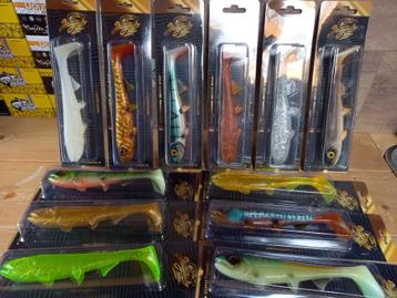 12x Hostagevalley Shad 26cm (Snoek/Meerval) 12 kleuren! beschikbaar voor biedingen
