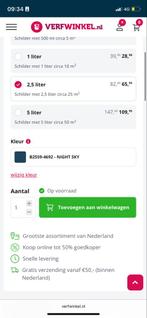 Flexa Pure Krijtverf - Night Sky - 0.5L, Doe-het-zelf en Verbouw, Verf, Beits en Lak, Ophalen, Blauw, Nieuw, Verf