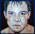 Gesigneerde schilderij van een bokser / boxer painting 30x30, Antiek en Kunst, Kunst | Schilderijen | Modern, Ophalen of Verzenden