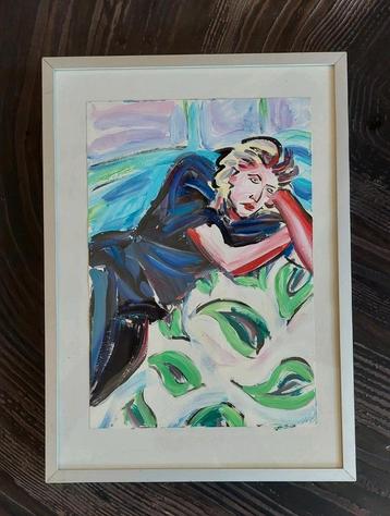 Acryl op papier Inez van Beusekom leuk origineel werk beschikbaar voor biedingen