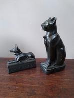 Egyptische kat en hond, Antiek en Kunst, Kunst | Beelden en Houtsnijwerken, Ophalen of Verzenden