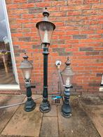 Antieke Buitenlampen Set - 3 Stuks, Tuin en Terras, Ophalen, Gebruikt, Staande lamp, Waterbestendig