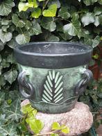 Bloempot groen 23 cm, Rond, Ophalen of Verzenden, Aardewerk, Minder dan 40 cm