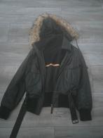 Leren jas met bontkraag, Kleding | Dames, Jassen | Winter, Zwart, Ophalen of Verzenden, Onbekend, Maat 34 (XS) of kleiner