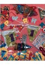 Pakket Versiering slingers leeftijden vlag, Ophalen of Verzenden, Versiering, Verjaardag