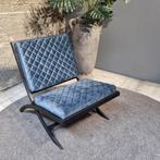 Fauteuil Madrid stof caro torre blauw | Webshop, Nieuw, 75 tot 100 cm, Minder dan 75 cm, Ophalen of Verzenden