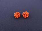 Vintage oorclips - rood/oranje, Overige materialen, Gebruikt, Ophalen of Verzenden, Knopjes of Stekers