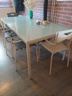 Gratis, eettafel, Huis en Inrichting, Tafels | Eettafels, Ophalen, Gebruikt, Glas, 50 tot 100 cm
