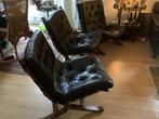 Zweedse Fauteuil  .. leder zwart // per stuk eind 60, Huis en Inrichting, Fauteuils, Ophalen of Verzenden, Zo goed als nieuw, Minder dan 75 cm
