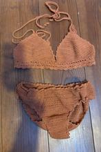 Gehaakte bikini Lovely Lane - handgemaakt, 70s - Maat 38, Ophalen of Verzenden, Zo goed als nieuw, Bruin, Bikini