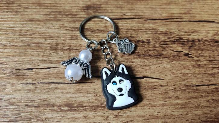 Tas/Sleutelhanger Husky PVC met beschermengeltje, Sieraden, Tassen en Uiterlijk, Tassen | Damestassen, Nieuw, Verzenden