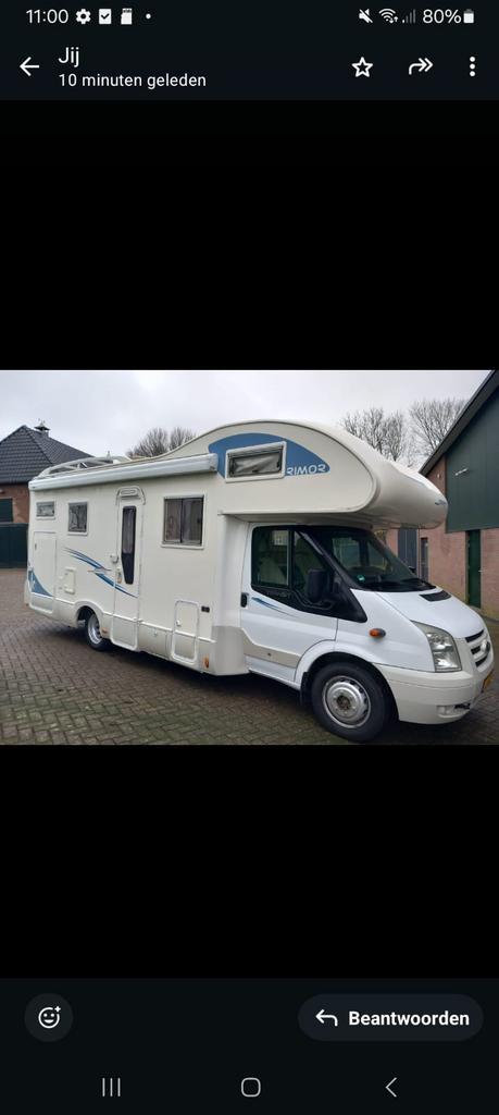 Ford Rimor camper 2.4 diesel motorcross, Caravans en Kamperen, Campers, Particulier, tot en met 6, Alkoof, Ford, Overige merken