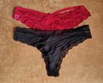 2 sexy strings maat L rood en zwart, Ophalen of Verzenden, Rood, String