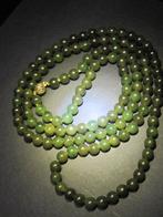 Vintage jade ketting collier zilveren slot goed kwaliteit, Sieraden, Tassen en Uiterlijk, Antieke sieraden, Ophalen, Zilver, Ketting