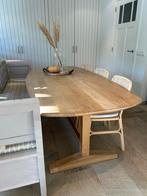 Ovale Eiken Kloostertafel, Gebruikt, 100 tot 150 cm, Eikenhout, 200 cm of meer