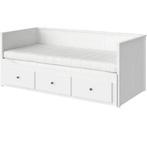 Ikea Hemnes bed bank, Ophalen, Eenpersoons, Wit, 80 cm